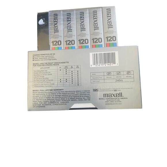 NWT MAXELL EX T-120 Blank VHS Tapes X9 - Picture 6 of 6